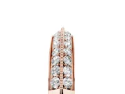 Round Diamond Double Row Pavé Band Set in Rose gold with Shared Prong Setting