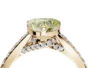 Heart-Shaped Pavé Engagement Ring Setting for a Fancy Yellow Lab-Grown Diamond | Crossover Gallery | Yellow Gold