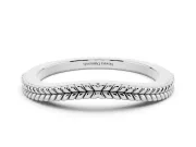 Milgrain Twist Contour Wedding Band Set in Platinum