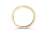 Round Lab-Grown Diamond Pavé Contour Wedding Band | Shared Prongs | Yellow Gold