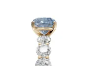 Cushion Cut Engagement Ring Setting for a Fancy Blue Lab-Grown Diamond | Yellow Gold - Design NV-24455