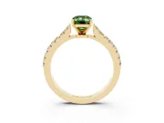 Emerald Cut Pavé Engagement Ring Setting for a Fancy Green Lab-Grown Diamond | Yellow Gold - Design NV-24454