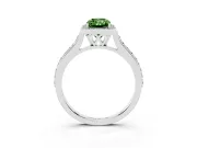 Radiant Cut Halo Engagement Ring Setting for a Fancy Green Lab-Grown Diamond | White Gold - Design NV-24729