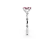 Pear-Shaped Bar Set Engagement Ring Setting for a Fancy Pink Lab-Grown Diamond | Platinum