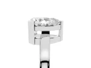 Pear Cut Diamond Solitaire Ring Set in Silver with Prong Head and Smooth Polished Band