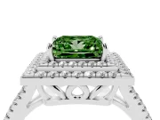 Princess Cut Halo Engagement Ring Setting for a Fancy Green Lab-Grown Diamond | White Gold - Design NV-24799