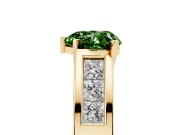 Heart-Shaped Channel-Set Engagement Ring Setting for a Fancy Green Lab-Grown Diamond | Yellow Gold