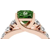 Princess Cut Engagement Ring Setting for a Fancy Green Lab-Grown Diamond | Rose Gold - Design NV-24645