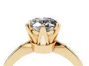 Fancy Black Oval Cut Diamond Solitaire Engagement Ring Set in Yellow gold with Slim Tapered Solitaire Band