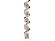 Round Lab-Grown Diamond Twist Spiral Pendant Necklace | Wrapped Ribbon | Rose Gold