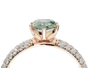 Pear-Shaped Domed Pavé Engagement Ring Setting for a Fancy Green Lab-Grown Diamond | Rose Gold