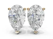 Heart-Shaped Lab-Grown Diamond Solitaire Basket Stud Earrings | Open Gallery | Yellow Gold