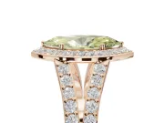 Marquise Halo Pavé Engagement Ring Setting for a Fancy Yellow Lab-Grown Diamond | Narrow Split Shank | Rose Gold