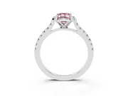 Emerald Cut Floral Petal Engagement Ring Setting for a Fancy Pink Lab-Grown Diamond | Petal Accents | White Gold