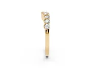 Round Diamond Bezel Half Eternity Band Set in Yellow gold with Plain Lower Shank