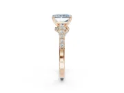Radiant Cut Pavé Solitaire Engagement Ring Setting for a Fancy Blue Lab-Grown Diamond | Crossover Gallery | Rose Gold