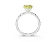 Heart-Shaped Pavé Engagement Ring Setting for a Fancy Yellow Lab-Grown Diamond | Platinum