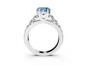 Heart-Shaped Engagement Ring Setting for a Fancy Blue Lab-Grown Diamond | Sterling Silver - Design NV-24645
