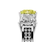 Princess Cut Engagement Ring Setting for a Fancy Yellow Lab-Grown Diamond | Sterling Silver - Design NV-24920