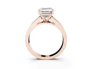 Asscher Cut Channel Set Engagement Ring Setting | Princess Cut Accents | Rose Gold