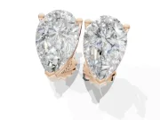 Radiant Cut Lab-Grown Diamond Solitaire Basket Stud Earrings | Open Gallery | Rose Gold