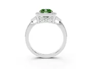 Cushion Cut Milgrain Halo Engagement Ring Setting for a Fancy Green Lab-Grown Diamond | Graduated Pavé | Platinum