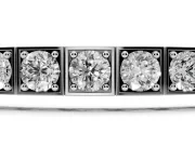 Round Lab-Grown Diamond Box Set Tennis Bracelet | Stepped Square Frames | White Gold