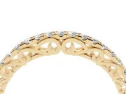 Round Diamond Classic Prong Eternity Band Set in Yellow gold with Continuous Row