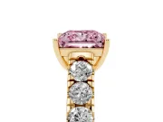 Princess Cut Engagement Ring Setting for a Fancy Pink Lab-Grown Diamond | Yellow Gold - Design NV-24643