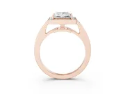 Princess Cut Framed Halo Engagement Ring Setting | Graduated Pavé Band | Rose Gold