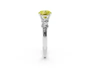 Round 5 Stone Engagement Ring Setting for a Fancy Yellow Lab-Grown Diamond | Platinum