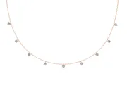 Heart and Round Lab-Grown Diamond Station Necklace | Alternating Stations | Rose Gold