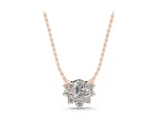 Round Lab-Grown Diamond Fan Cluster Pendant Necklace | Open Top | Rose Gold
