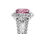 Radiant Cut Halo Engagement Ring Setting for a Fancy Pink Lab-Grown Diamond | Sterling Silver - Design NV-24738