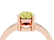 Pear-Shaped Solitaire Engagement Ring Setting for a Fancy Yellow Lab-Grown Diamond | Flat Tab Prongs | Rose Gold