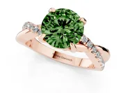 Round Twist Engagement Ring Setting for a Fancy Green Lab-Grown Diamond | Crossover Band | Rose Gold
