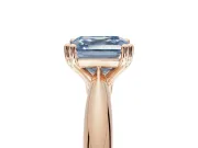 Princess Cut Tapered Solitaire Engagement Ring Setting for a Fancy Blue Lab-Grown Diamond | Rose Gold