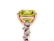 Asscher Cut Graduated Engagement Ring Setting for a Fancy Yellow Lab-Grown Diamond | Rose Gold