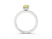 Pear-Shaped Hidden Halo Engagement Ring Setting for a Fancy Yellow Lab-Grown Diamond | Platinum