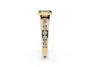 Emerald Cut Half Bezel Engagement Ring Setting for a Fancy Green Lab-Grown Diamond | Yellow Gold