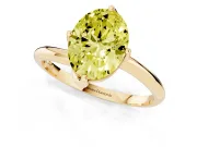 Oval Bypass Solitaire Engagement Ring Setting for a Fancy Yellow Lab-Grown Diamond | Yellow Gold