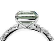Asscher Cut Graduated Solitaire Engagement Ring Setting for a Fancy Green Lab-Grown Diamond | Sterling Silver