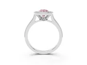 Pear-Shaped Halo Engagement Ring Setting for a Fancy Pink Lab-Grown Diamond | Sterling Silver - Design NV-24721