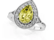 Pear-Shaped Halo Engagement Ring Setting for a Fancy Yellow Lab-Grown Diamond | Sterling Silver - Design NV-24762