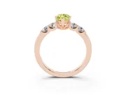 Marquise Five Stone Engagement Ring Setting for a Fancy Yellow Lab-Grown Diamond | Rose Gold