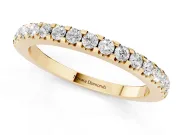 Round Lab-Grown Diamond Scalloped Pavé Half Eternity Band | U-Cut Sides | Yellow Gold
