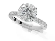 Round Hidden Halo Engagement Ring Setting | White Gold