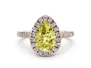 Pear-Shaped Raised Halo Engagement Ring Setting for a Fancy Yellow Lab-Grown Diamond | Rose Gold