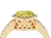 Heart-Shaped Pave Halo Engagement Ring Setting for a Fancy Yellow Lab-Grown Diamond | Yellow Gold