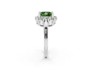 Princess Cut Halo Engagement Ring Setting for a Fancy Green Lab-Grown Diamond | Sterling Silver - Design NV-24726